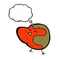 cartoon robin with thought bubble N31