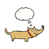cartoon happy dog with thought bubble N80