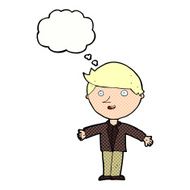 cartoon man in casual jacket with thought bubble N10