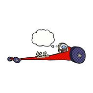 cartoon drag racer with thought bubble N9