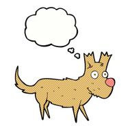 cartoon cute little dog with thought bubble N10