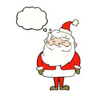 cartoon santa claus with thought bubble N185
