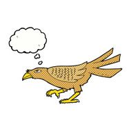 cartoon bird with thought bubble N258