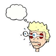 cartoon surprised man with eyes popping out thought bubble N10