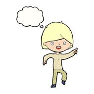 cartoon man pointing with thought bubble N186