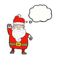 cartoon angry santa claus with thought bubble N18