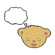 cartoon teddy bear face with thought bubble N17