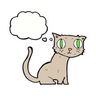 cartoon cat with thought bubble N37