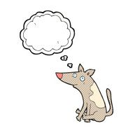cartoon dog with thought bubble N14