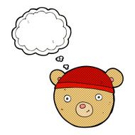 cartoon teddy bear face with thought bubble N18