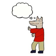 cartoon werewolf with thought bubble N25