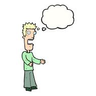 cartoon man freaking out with thought bubble N9