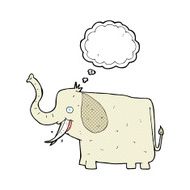 cartoon happy elephant with thought bubble N11