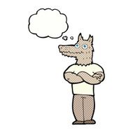 cartoon werewolf with thought bubble N27