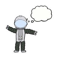cartoon astronaut with thought bubble N112