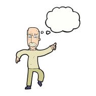cartoon angry old man with thought bubble N134