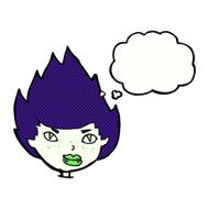 cartoon vampire head with thought bubble N38