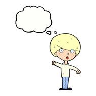 cartoon shocked boy with thought bubble N27
