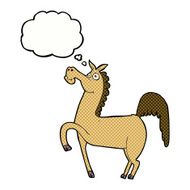 funny cartoon horse with thought bubble N9