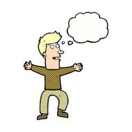 cartoon startled man with thought bubble N47