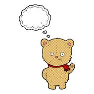 cartoon bear waving with thought bubble N2