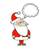 cartoon santa claus with thought bubble N186
