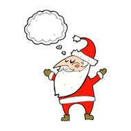 cartoon santa claus with thought bubble N187