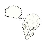 skull illustration with thought bubble N4
