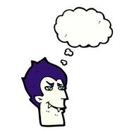 cartoon vampire face with thought bubble N34