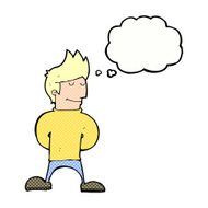 cartoon happy man with thought bubble N446