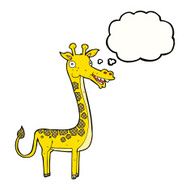 cartoon giraffe with thought bubble N8