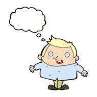 cartoon happy man with thought bubble N447