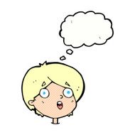 cartoon amazed expression with thought bubble N10