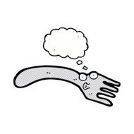 cartoon fork with thought bubble N6