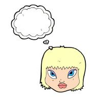 cartoon annoyed face with thought bubble N10