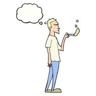cartoon annoyed smoker with thought bubble N8