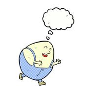 cartoon humpty dumpty egg character with thought bubble N10