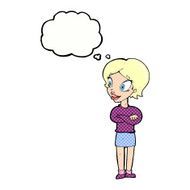 cartoon pretty woman with thought bubble N259