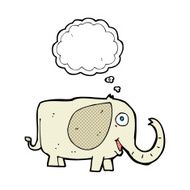 cartoon baby elephant with thought bubble N9
