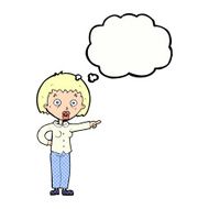 cartoon shocked woman with thought bubble N93