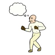 cartoon victorian boxer with thought bubble N6