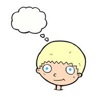 cartoon happy boy with thought bubble N226