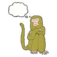 cartoon monkey with thought bubble N31