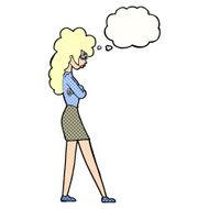 Cartoon Annoyed Woman With Thought Bubble N177