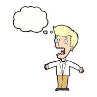 cartoon screaming man with thought bubble N10
