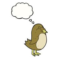 cartoon bird with thought bubble N259