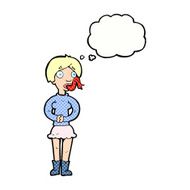 cartoon woman with snake tongue thought bubble N16
