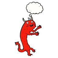cartoon devil with thought bubble N9