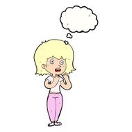 cartoon shocked woman with thought bubble N95