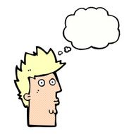cartoon surprised face with thought bubble N18